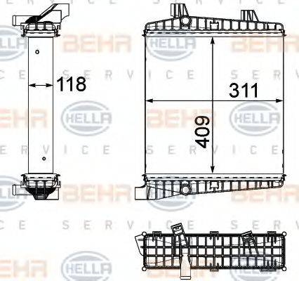 HELLA 8MK376756391 Радіатор, охолодження двигуна