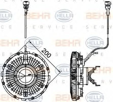 HELLA 8MV376757121 Зчеплення, вентилятор радіатора