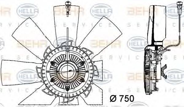 HELLA 8MV376757131 Вентилятор, охолодження двигуна