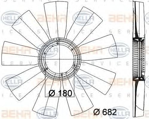 HELLA 8MV376757771 Крильчатка вентилятора, охолодження двигуна