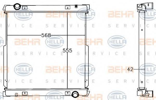 HELLA 8MK376758011 Радіатор, охолодження двигуна