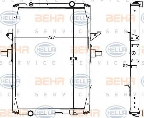 HELLA 8MK376758071 Радіатор, охолодження двигуна