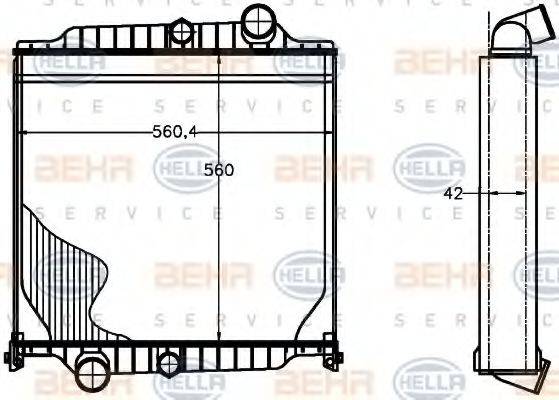 HELLA 8MK376758081 Радіатор, охолодження двигуна