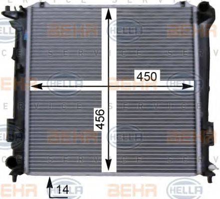 HELLA 8MK376763321 Радіатор, охолодження двигуна