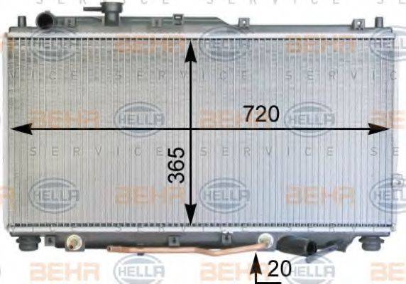 HELLA 8MK376763411 Радіатор, охолодження двигуна