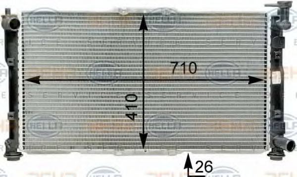 HELLA 8MK376763441 Радіатор, охолодження двигуна