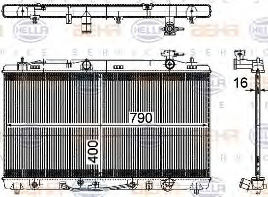 HELLA 8MK376764781 Радіатор, охолодження двигуна