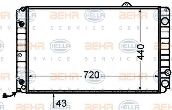 HELLA 8MK376766181 Радіатор, охолодження двигуна