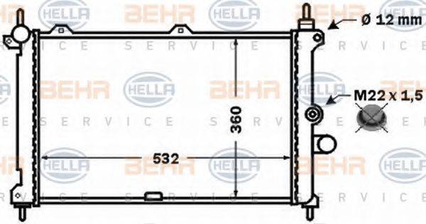 HELLA 8MK376771171 Радіатор, охолодження двигуна