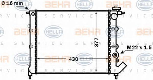 HELLA 8MK376771541 Радіатор, охолодження двигуна