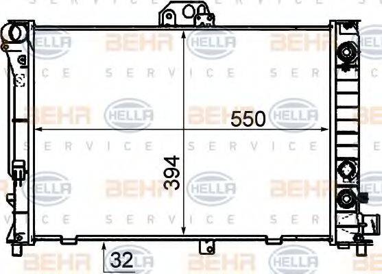 HELLA 8MK376772361 Радіатор, охолодження двигуна