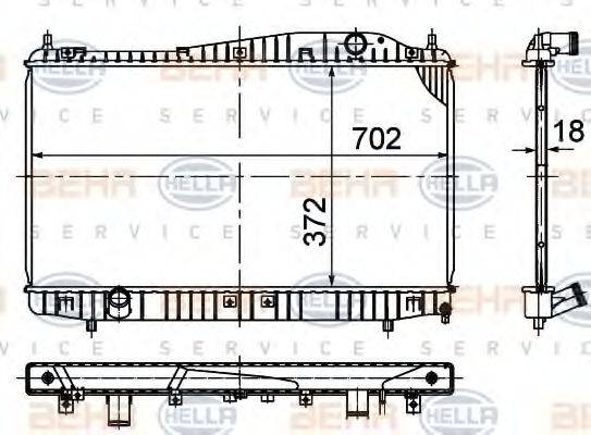 HELLA 8MK376774841 Радіатор, охолодження двигуна