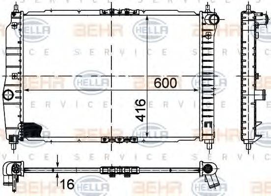 HELLA 8MK376780191 Радіатор, охолодження двигуна