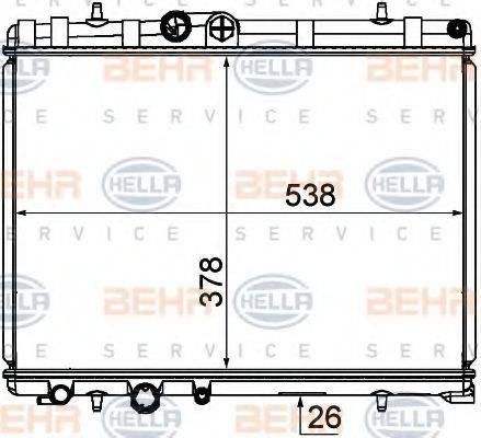 HELLA 8MK376790121 Радіатор, охолодження двигуна