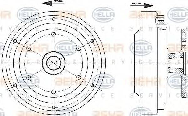 HELLA 8MV376791261 Зчеплення, вентилятор радіатора