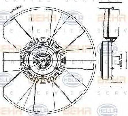 HELLA 8MV376791281 Вентилятор, охолодження двигуна