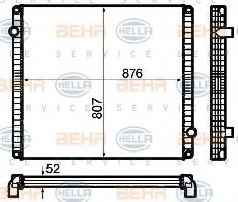 HELLA 8MK376792151 Радіатор, охолодження двигуна