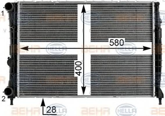 HELLA 8MK376900001 Радіатор, охолодження двигуна