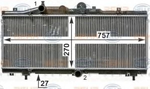 HELLA 8MK376900051 Радіатор, охолодження двигуна