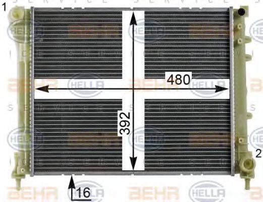 HELLA 8MK376900211 Радіатор, охолодження двигуна