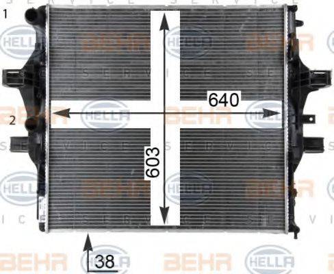 HELLA 8MK376903611 Радіатор, охолодження двигуна