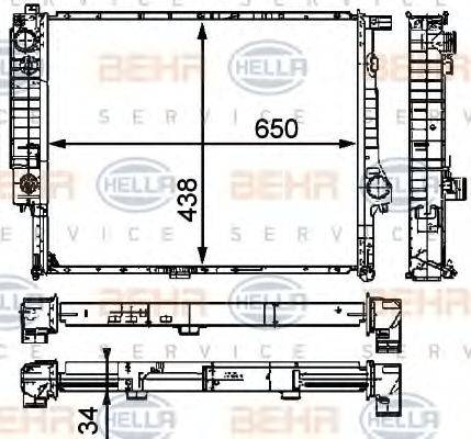 HELLA 8MK376910271 Радіатор, охолодження двигуна