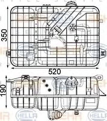 HELLA 8MA376923771 Компенсаційний бак, охолоджуюча рідина