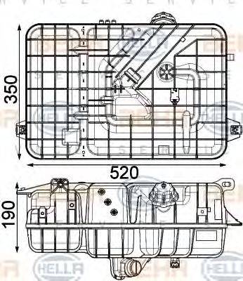 HELLA 8MA376923781 Компенсаційний бак, охолоджуюча рідина