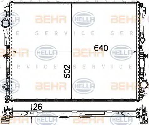 HELLA 8MK376924071 Радіатор, охолодження двигуна