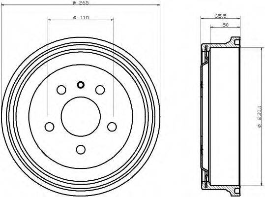 HELLA 8DT355300271 Гальмівний барабан