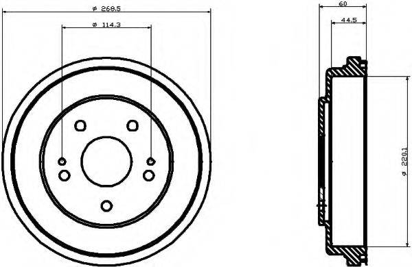 HELLA 8DT355300291 Гальмівний барабан