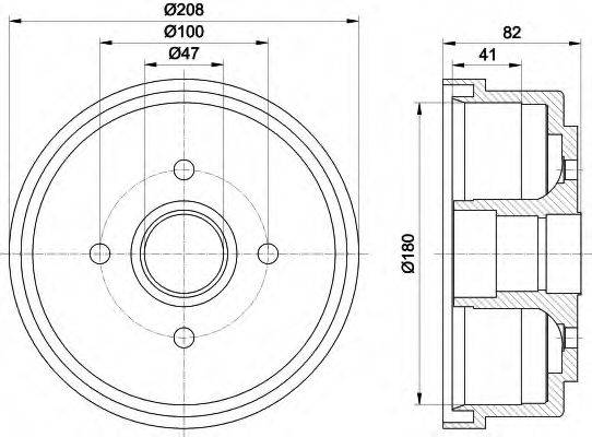 HELLA 8DT355300981 Гальмівний барабан