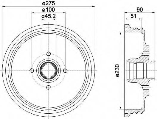 HELLA 8DT355301351 Гальмівний барабан