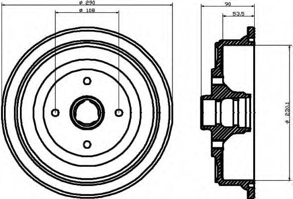 HELLA 8DT355301521 Гальмівний барабан