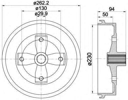 HELLA 8DT355301671 Гальмівний барабан