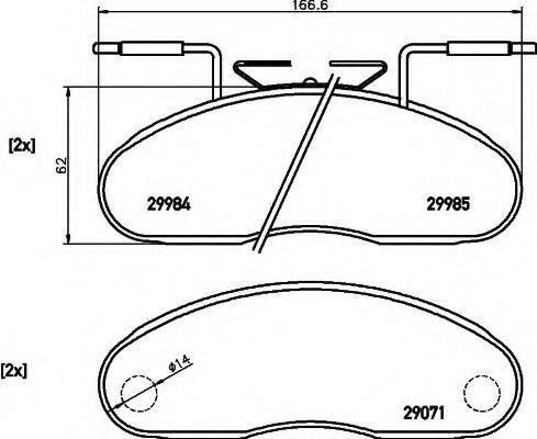 HELLA 8DB355005341 Комплект гальмівних колодок, дискове гальмо