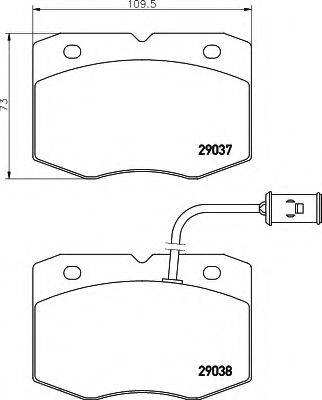 HELLA 8DB355005491 Комплект гальмівних колодок, дискове гальмо