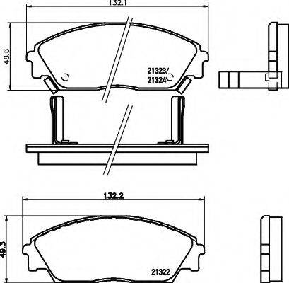 HELLA 8DB355005661 Комплект гальмівних колодок, дискове гальмо