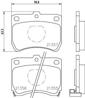 HELLA 8DB355005741 Комплект гальмівних колодок, дискове гальмо