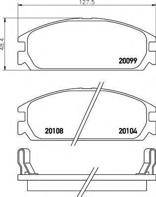 HELLA 8DB355006261 Комплект гальмівних колодок, дискове гальмо