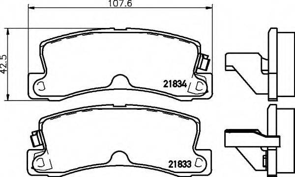 HELLA 8DB355006431 Комплект гальмівних колодок, дискове гальмо