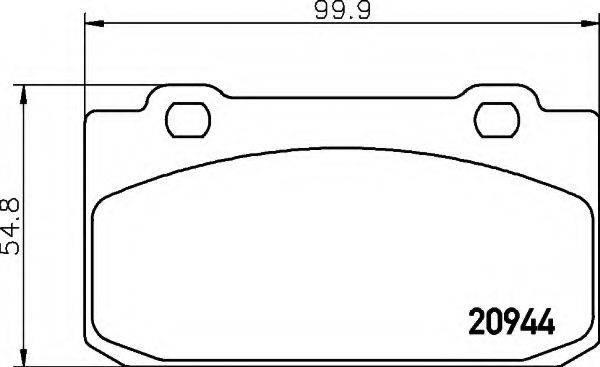 HELLA 8DB355007401 Комплект гальмівних колодок, дискове гальмо