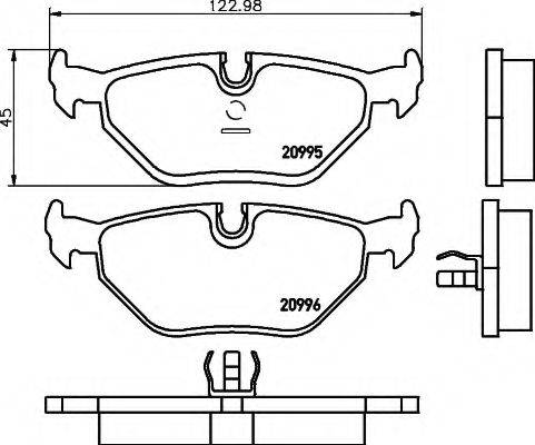 HELLA 8DB355007421 Комплект гальмівних колодок, дискове гальмо