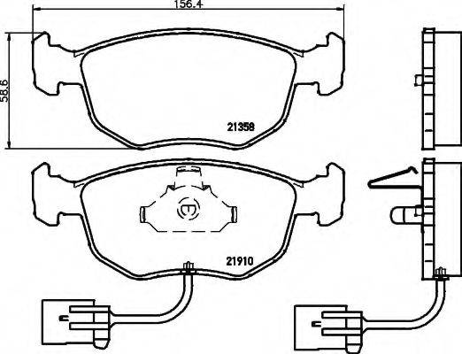 HELLA 8DB355007991 Комплект гальмівних колодок, дискове гальмо