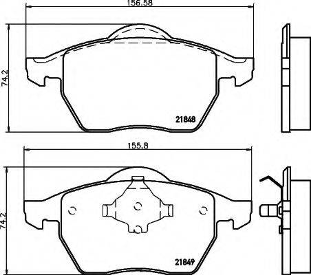 HELLA 8DB355008001 Комплект гальмівних колодок, дискове гальмо