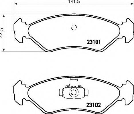 HELLA 8DB355008051 Комплект гальмівних колодок, дискове гальмо