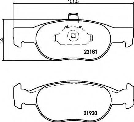 HELLA 8DB355008431 Комплект гальмівних колодок, дискове гальмо