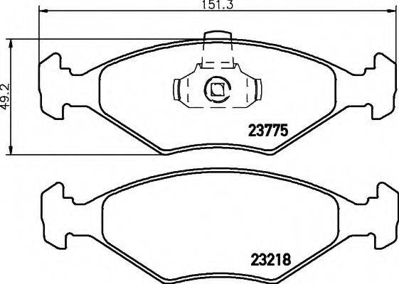 HELLA 8DB355008511 Комплект гальмівних колодок, дискове гальмо