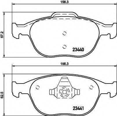 HELLA 8DB355009561 Комплект гальмівних колодок, дискове гальмо