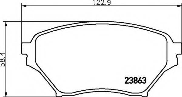 HELLA 8DB355010261 Комплект гальмівних колодок, дискове гальмо